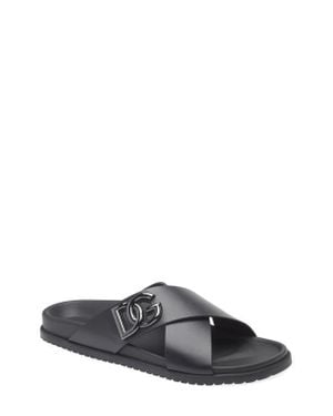 Dolce & Gabbana Logo Slide Sandal - Gray