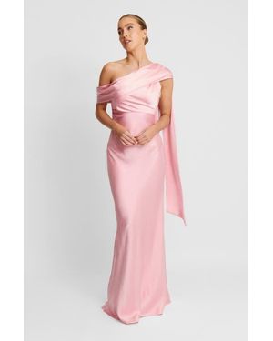 Six Stories Drape One Shoulder Bridesmaid Dress - Pink