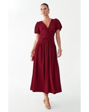 Willa Zuri Midi Dress - Red