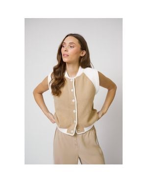 Central Park West Nevada Sleeveless Bomber - Brown