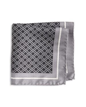 Jack Victor Equestrian Silk Pocket Square - Gray