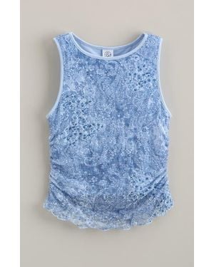 Treasure & Bond Kids' Ruched Stretch Lace Tank - Blue