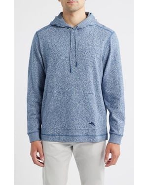 Tommy Bahama Sand Runner Heathered Cotton Pullover Hoodie - Blue