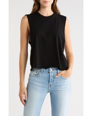 RE/DONE Susan Cotton Blend Tank - Black