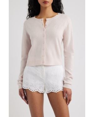 LoveShackFancy Cameryn Cotton Cardigan - White