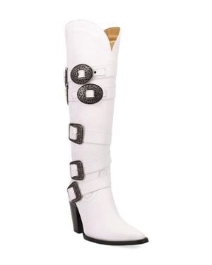 Dingo Spurwest Over The Knee Western Boot - White