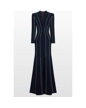 Jenny Packham Victoire Rhinestone-Embellished Maxi Gown - Blue