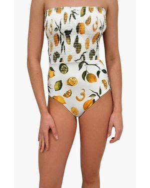 Hermoza Kate Smocked Bandeau One-Piece - Multicolor