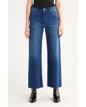 PAIGE Anessa High Waist Wide Leg Utility Jeans - Blue