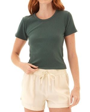 Threads For Thought Felicia Stretch Organic Cotton Rib T-Shirt - Green