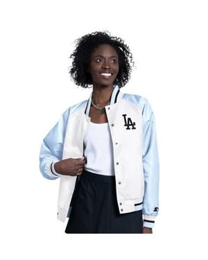 Starter Los Angeles Dodgers Blitz Varsity Raglan Full-Snap Satin Jacket - White