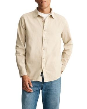 Mavi Cotton & Linen Button-Up Shirt - Blue
