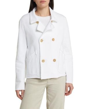 Frank & Eileen Mini Belfast Crop Knit Peacoat - White