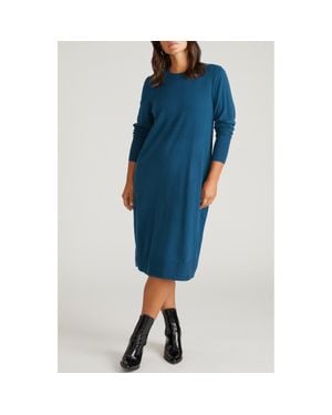 UNIVERSAL STANDARD Everyday Long Sleeve Midi Sweater Dress - Blue
