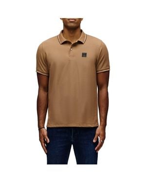 Psycho Bunny Joseph Tipped Pima Cotton Piqué Polo - Natural