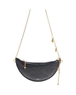 Chloé Mini Icons Leather Half Moon Crossbody Bag - Blue