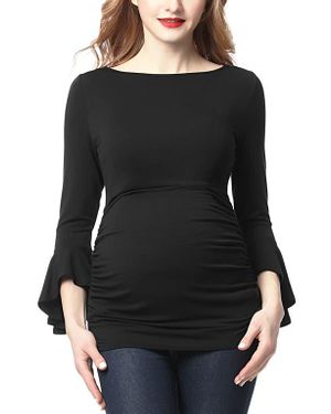 Kimi + Kai Andrea Maternity Ruched Top - Black