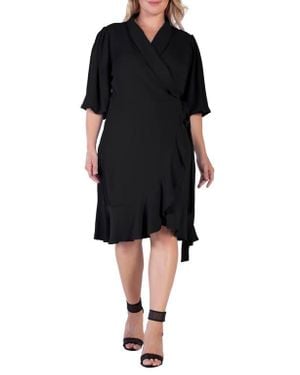 Standards & Practices Kylie Ruffle Wrap Dress - Black
