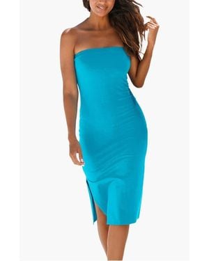 Lascana Strapless Back Cutout Dress - Blue