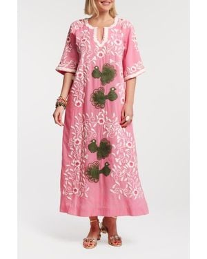 Frances Valentine Peacock Caftan - Pink