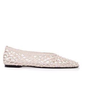 Black Suede Studio Sonia Flat - White