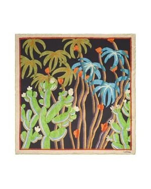 Lost Pattern Ethereal Mirage Large Silk Scarf - Green
