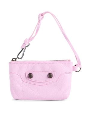 Balenciaga Le City Zip Pouch Leather Shoulder Bag - Pink