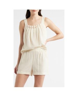 City Blues Beaded Sleeveless Top - Natural