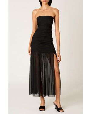 Nia Santal Strapless Drop Waist Maxi Dress in Blue | Lyst