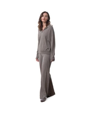 Celtic & Co. Wide Leg Merino Lounge Pants - Brown