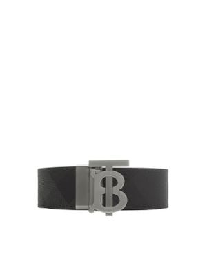 Burberry Reversible Check Tb Belt - Gray