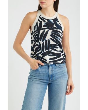 NIC+ZOE Palm Print Sweater Tank - Multicolor