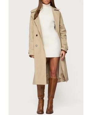 Edikted Amur Belted Trench Coat - Natural