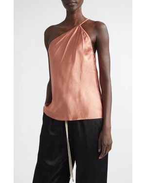 Rick Owens One-Shoulder Satin Top - Orange