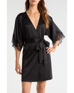 Nordstrom Midnight Satin Wrap - Black