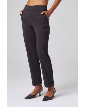Franne Golde Structured Stretch Cuffed Tapered Pant - Blue