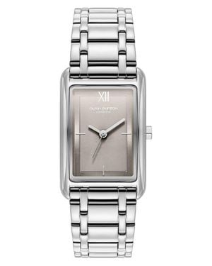 Olivia Burton Grove Rectangular Bracelet Watch, 23Mm - Gray