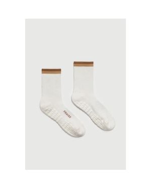 Fraise Striped Crew Grip Socks - White