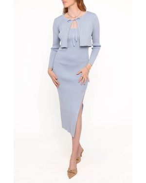 Petal & Pup Tagum Midi Dress & Jacket - Blue