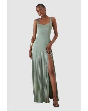 MissPap Premium Pleated Skirt Bridesmaid Dress - Green