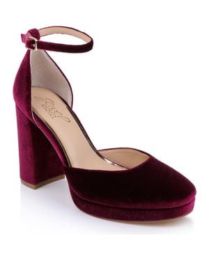 Badgley Mischka Stephanie Ankle Strap Platform Pump - Red