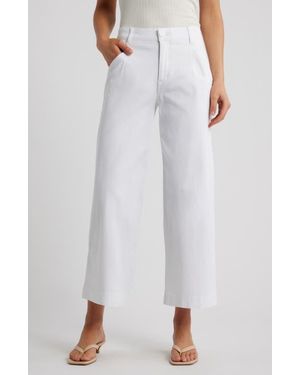Wit & Wisdom Wyatt Skyrise Crop Wide Leg Twill Pants - White