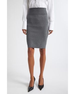 Stella McCartney Virgin Wool Knit Pencil Skirt - Gray