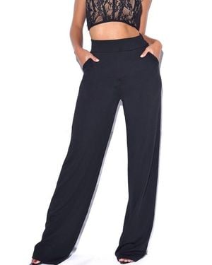 Miss Circle Never Enough Stretch Crepe Wide Leg Pants - Blue