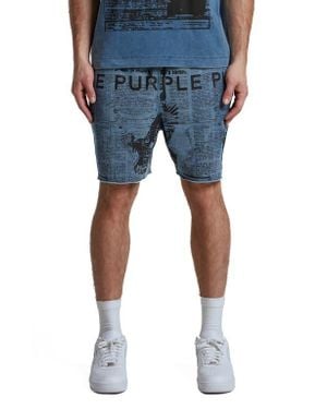 Purple Brand Midweight French Terry Shorts - Blue