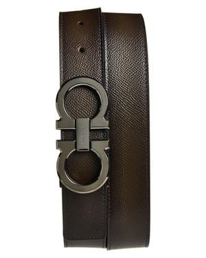 Ferragamo Double Gancio Reversible Belt - Black