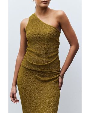 Next Texture One-Shoulder Top - Green