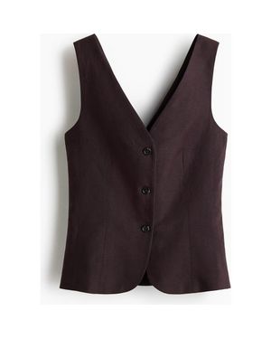 H&M Linen-Blend Waistcoat - Purple