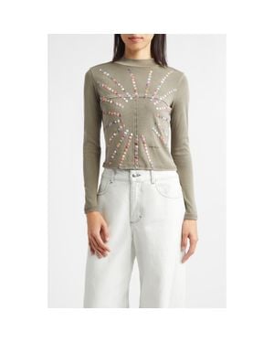 Eckhaus Latta Lapped Appliqué Cotton Baby Tee - Natural