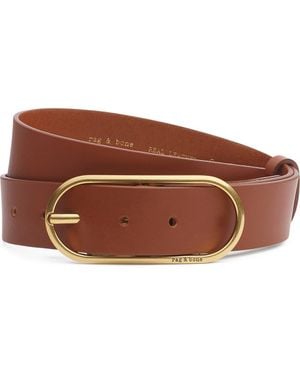 Rag & Bone Rounded Rebound Leather Belt - Brown